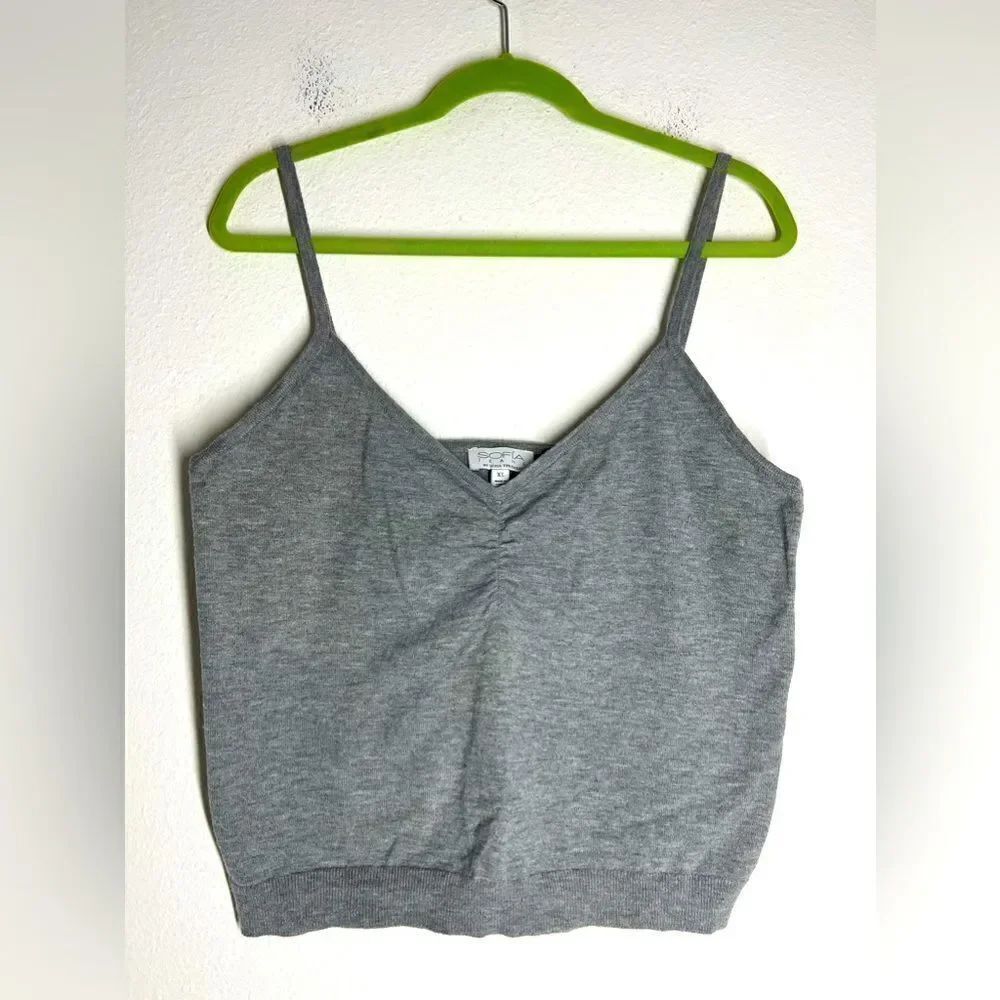 Sofia Vergara Women Knit Lounge Tank top Gray Size XL